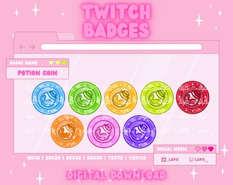 Potion Coin Badge/Emote | Twitch & Discord | Sub Badge / Bit Badge / Channel Points