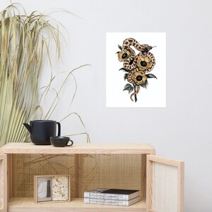 Watercolor Hognose Snake Art Print