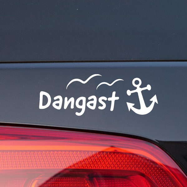 Dangast Autoaufkleber KFZ Sticker Label Anker Küste Nordsee Maritim Ostsee mit Möwen im klassischen Design