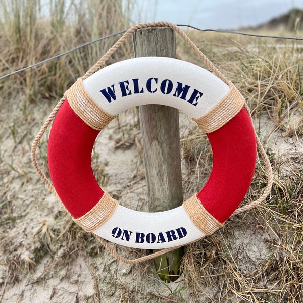 Rettungsring 50cm groß Nautik rot/weiß Maritime Deko Strand Dekoration