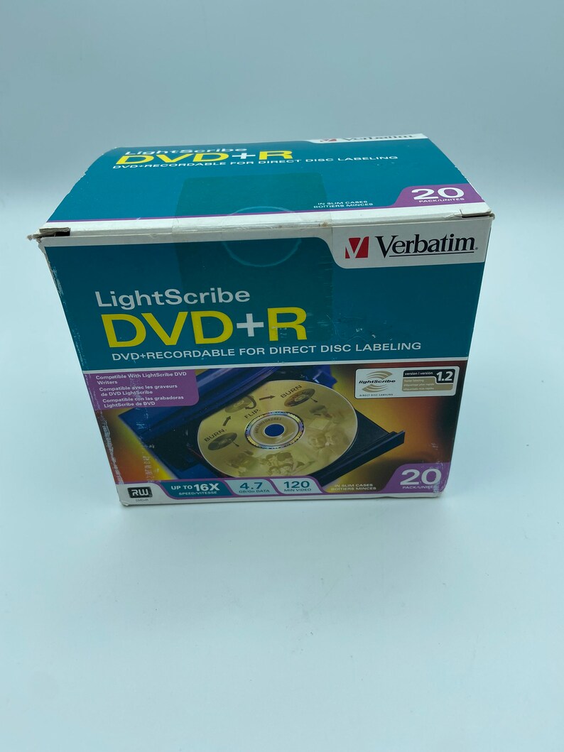 Verbatim Lightscribe DVDR 20-Pack Factory Sealed, Premium Quality, Quick Shipping, Smoke-Free Home image 1