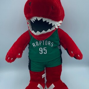 Toronto Raptors Red Velociraptor Plush Mascot #95 NBA Zipper Basketball  RARE 16