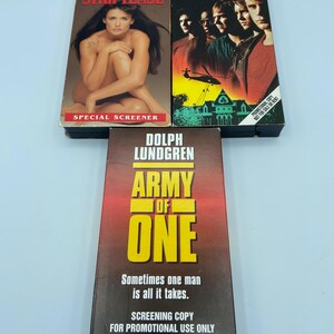Lot of 3 Promotional Copy VHS – Striptease, Toy Soldiers, Army of One – Good Used Condition