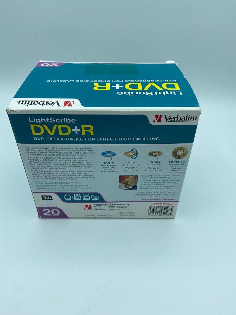 Verbatim Lightscribe DVDR 20-Pack Factory Sealed, Premium Quality, Quick Shipping, Smoke-Free Home image 3