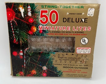 Vintage Kmart 50 Miniature Christmas Lights - Flashing or Non-Flashing