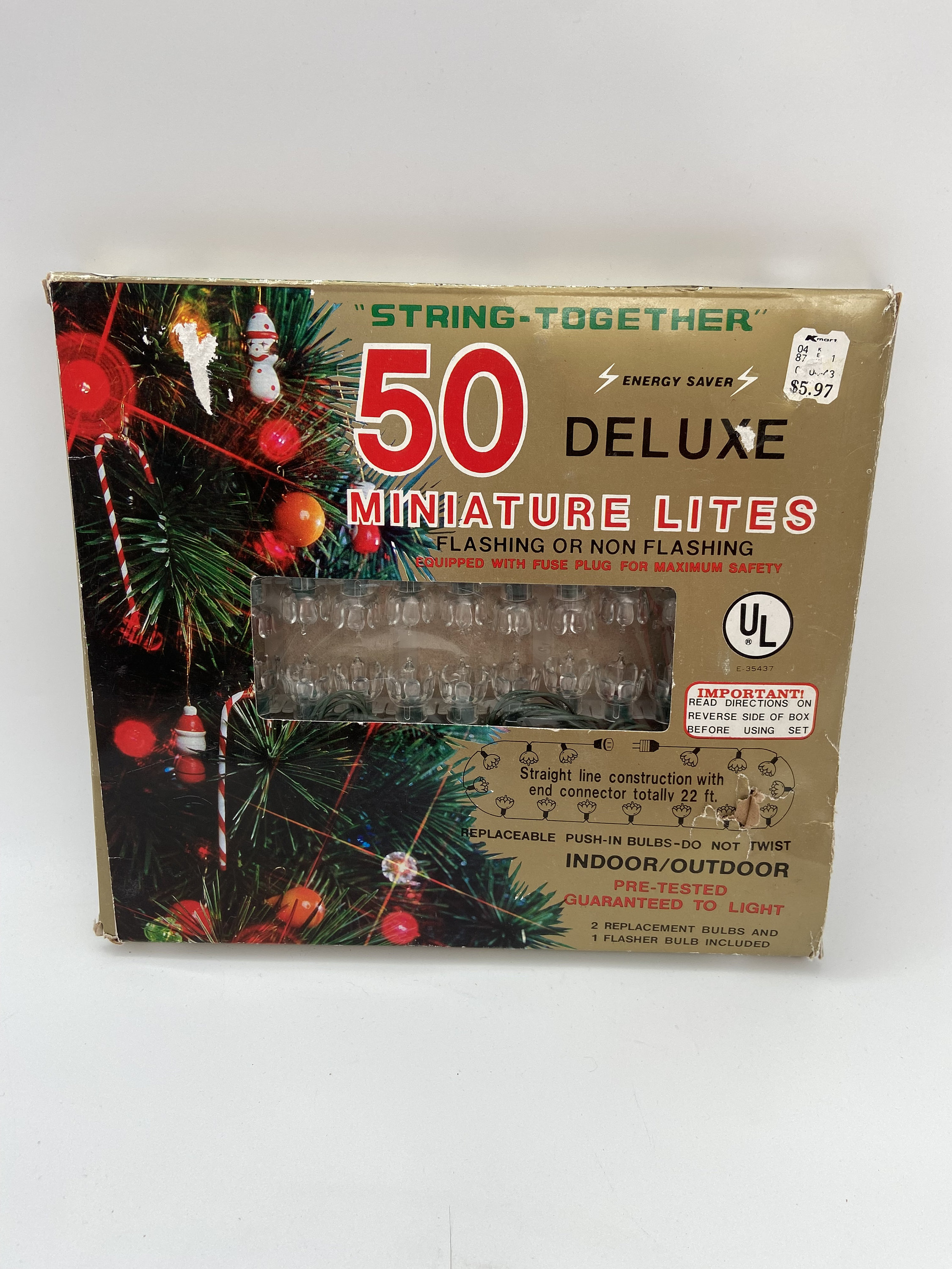Vintage Kmart 50 Miniature Christmas Lights Flashing or Non