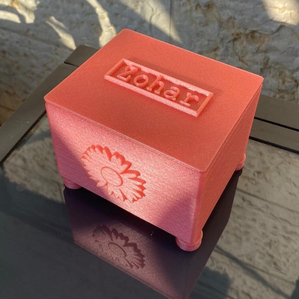 3D Printed Pink jewelry Box Personalized Birthday gift for Woman Night stand Holder for Jewelry trinkets New flat Name tagged unique decor