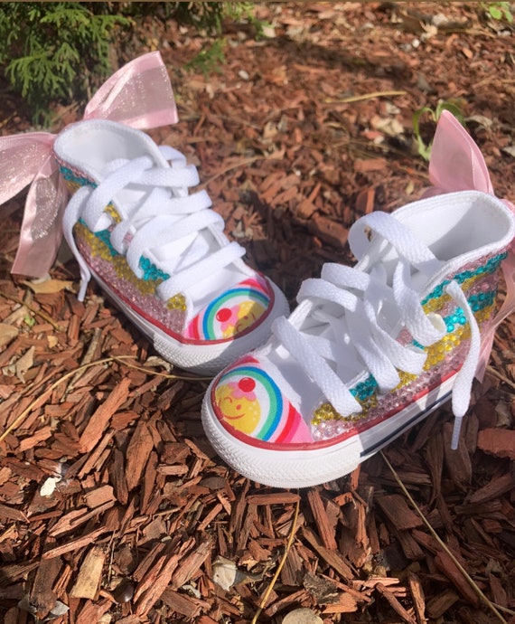 multi colored converse shoes