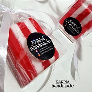 CANDY CANE Soap / Handmade / Christmas soap / New Year Gift Idea / Aroma Soap, Hollyday gift, Xmas gift, candy cane aroma, natural gift