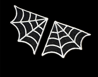 Sew On 2” - Spiderweb Embroidered Corner Patches Set of 2