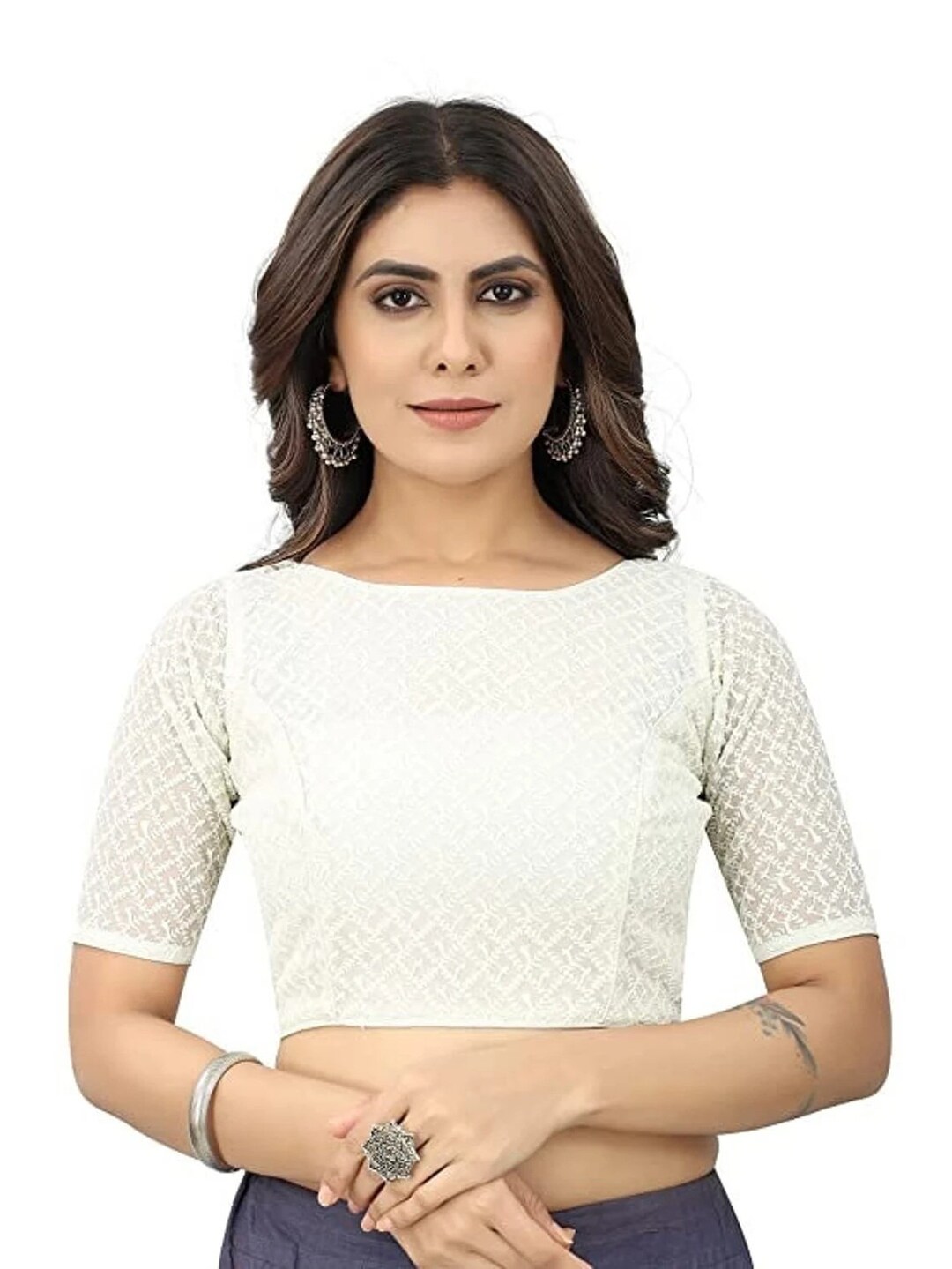 White beauty Chikankari Blouse