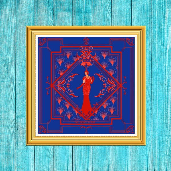 Art Deco Style - Art Illustration - Affiche - Inspired by danse, music and architecture - vintage vibes - vibrant colors