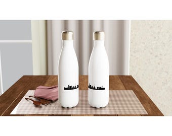 Torino White Stainless Steel Water Bottle 16oz