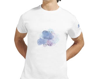 Faith. Hope. Love. Unisex Heavyweight Crewneck T-Shirt | Gildan®5000