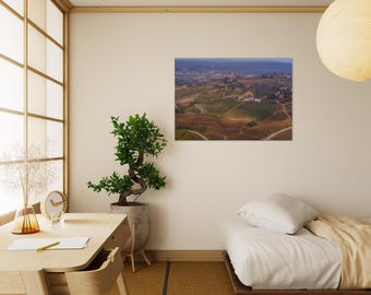 Autumn Vineyards in Barbaresco – Canvas Print, Italian Landscape