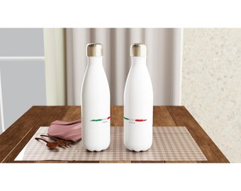 Tricolore Water Bottle - White Stainless Steel 483ml