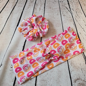 Mix and Match Scrunchie and Headband, Dunkin Donuts scrunchie, Dunkin Donuts scrunchie, Dunkin Donuts headband