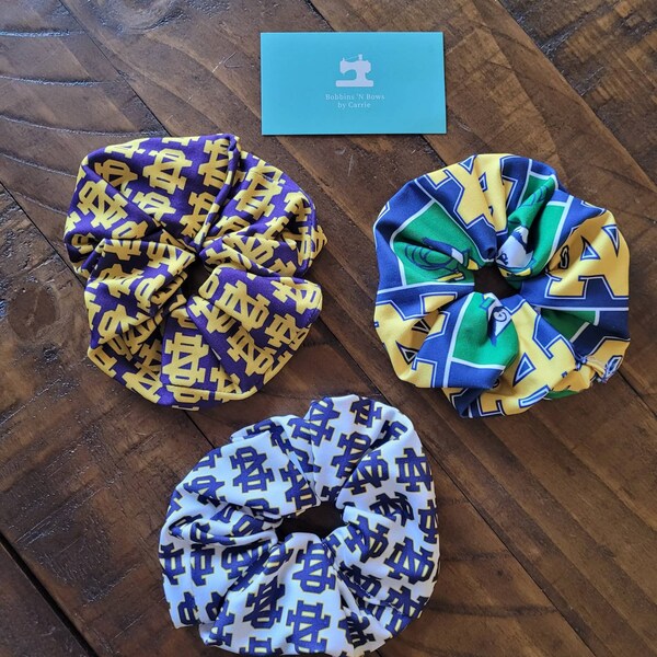 Notre Dame Scrunchies, Mix and Match, Gold, navy and white scrunchies! Collegiate Wear
