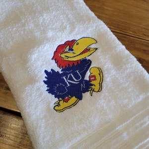 University of Kansas Jayhawks Embroidered Handtowel, Workout Towel
