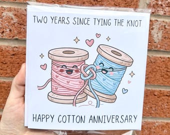 Two Year cotton Anniversary Card, Happy 2nd Wedding Anniversary