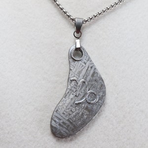 Capricorn Meteorite Necklace, Natural Meteorite Carving Constellation Pendant, Muonionalusta Pendant , Gift,Specimen,Collection