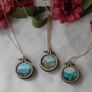 Watercolor Embroidered Necklace