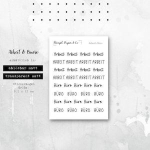 Stickerbogen "Arbeit & Büro"  | Sticker für Bullet Journal und Planer