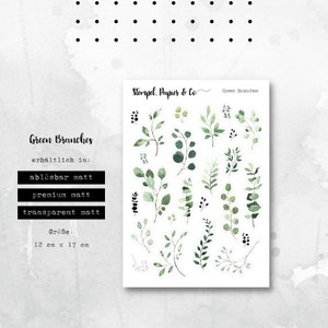 Sticker sheet eucalyptus, green branches | Stickers for bullet journal and planner | Watercolor