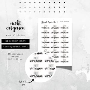 Stickervel "niet vergeten" | kleine stickers met letters voor bullet journal, planner en kalender