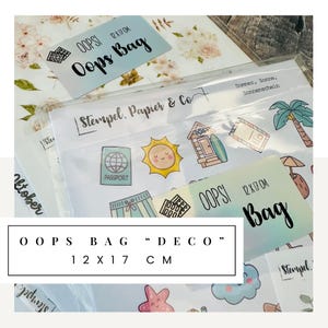 Oops Sticker Tüte von dekorativen Stickerbögen aus meinem Shop, Größe 12x17 cm, mit kleinen Fehlern in Druck und Schnitt
