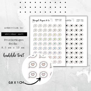 Stickervel tekstballon, tekstballon, individueel verwijderbare stickers voor bullet journal, planner en kalender