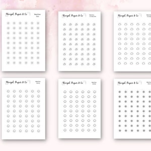 Weather sticker sheet, weather symbols, sun, rain, etc., circular stickers, transparent, matt Stickers for bullet journals, planners and calendars image 2