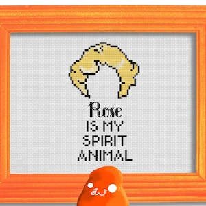 Cross Stitch Pattern - The Golden Girls, Rose is My Spirit Animal, Beginner Easy Calligraphy Stitch Chart, Snarky Cute Retro TV Show