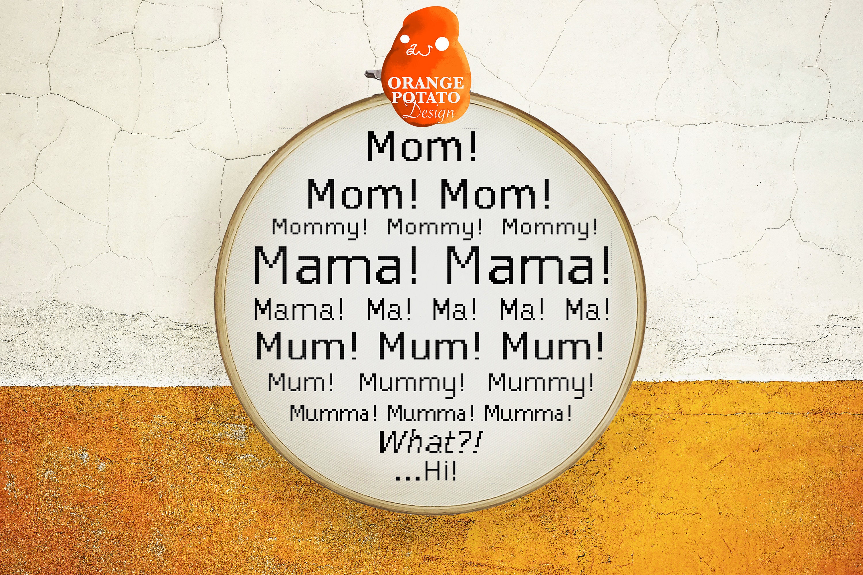Mom Mommy Mama Ma Mum Mummy Mumma, Counted Cross Stitch Pattern ...