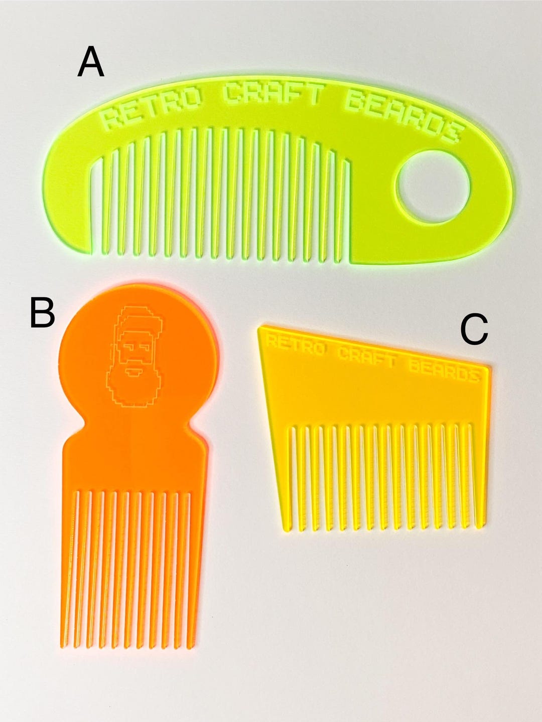 Neon Acrylic Beard Combs - Etsy