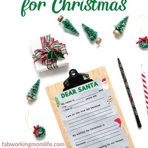 Dear Santa Printable Letter to Santa Claus Christmas Scavenger Hunt Game Christmas printable Letter from Santa to kids image 2
