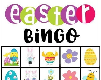 Easter Bingo Game Printable Easter Bingo, Printable Easter Games, Easter Bingo Game, Easter Bingo PDF, Spring Bingo Cards