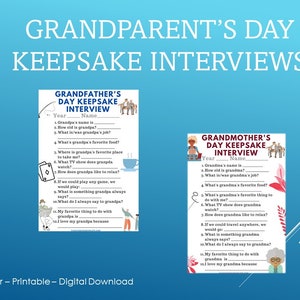 Gift for Grandparents Day, Gift for Father&#39;s Day Gift for Mother&#39;s Day, All About Grandma All About Grandpa Keepsake Interview