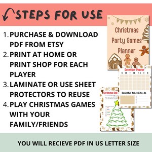 Gingerbread Party Planner Christmas Games Bundle Christmas Party Planning Guide Gingerbread Craft Ideas Fun-filled Christmas Games Printable image 2