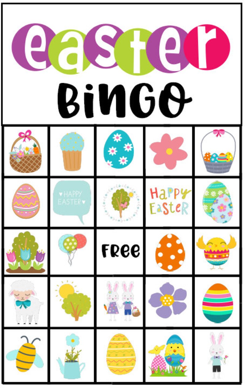 Easter Bingo Game Printable Easter Bingo, Printable Easter Games, Easter Bingo Game, Easter Bingo PDF, Spring Bingo Cards image 2