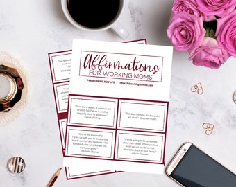 Affirmations for Working Moms Affirmation Cards Deck for Moms Mental Health Cards Motherhood Affirmation Card Self Care Cards for Mom