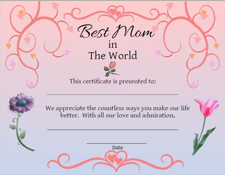 mother-s-day-best-mom-printable-award-certificate-best-mom-ever-certificates-for-mother-s-day-gift-from-kids-etsy