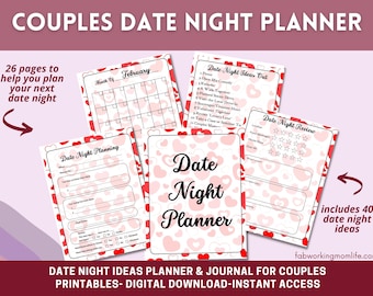 Date Night Planner Journal Romantic Date Night Ideas for Couples Date Night for Parents Anniversary Gift Couples Date Night Ideas