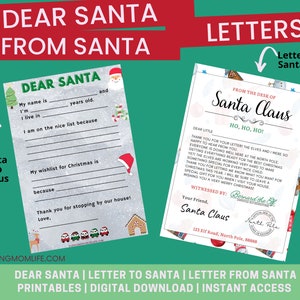 Dear Santa Printable Letter to Santa Claus Christmas Scavenger Hunt Game Christmas printable Letter from Santa to kids image 1