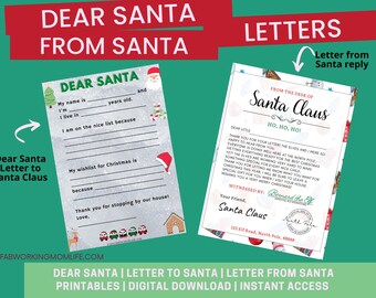 Dear Santa Printable Letter to Santa Claus Christmas Scavenger Hunt Game Christmas printable Letter from Santa to kids