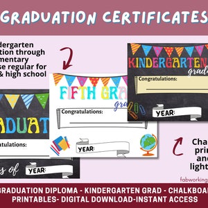 Graduation Diploma Printable Graduation Certificate Chalkboard Graduation Diploma Homeschool Graduation Diploma Instant Download