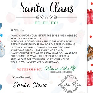 Dear Santa Printable Letter to Santa Claus Christmas Scavenger Hunt Game Christmas printable Letter from Santa to kids image 5