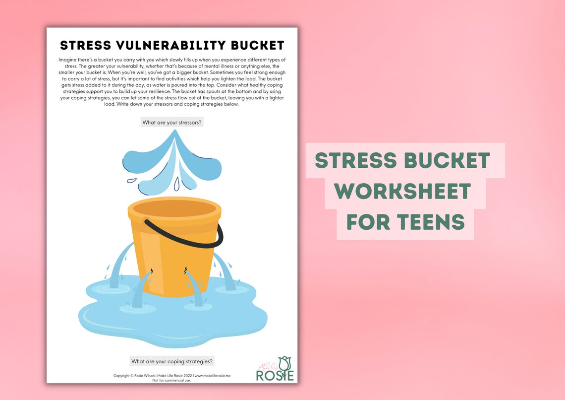 Stress Vulnerability Worksheet for Teens. Mental Health | Etsy