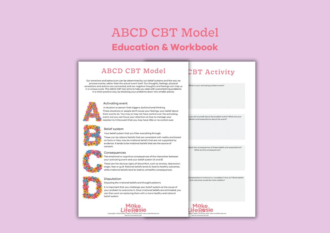 ABCD CBT Model With Worksheet. Cognitive Behaviour Therapy for Teens ...
