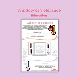 Fenster der Toleranz Handout für Jugendliche. Psychische Gesundheit zum Ausdrucken, Therapiewerkzeuge, Beratung und Infografik